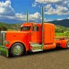 Orange Peterbilt Semi Paint By Number