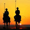 Polo Players And Horses Silhouette Paint By Number