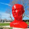 Red Bust Of Julius Caesar Head Paint By Number