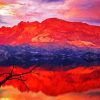 Red Mountains At Sunset Paint By Number