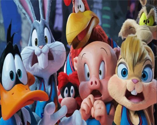 Space Jam Animation Characters Paint By Number