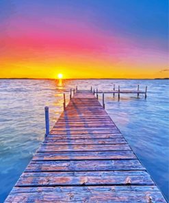 Sunset Wooden Pier Paint By Number