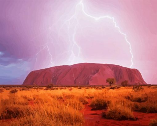 Uluru National Park And Lightning Paint By Number