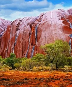 Uluru Waterfalls After Rain Paint By Number