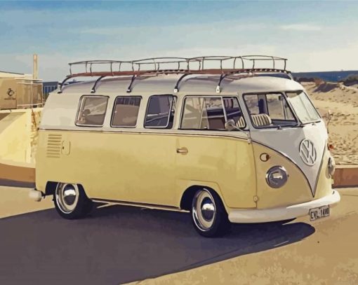 White Kombi Van Paint By Number