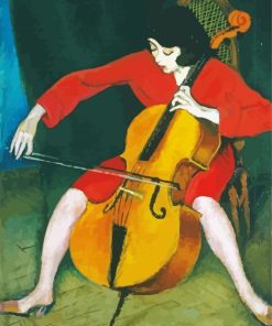 Woman Playing Cello Art Paint By Number