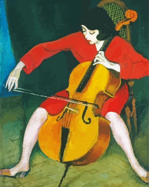 Woman Playing Cello Art Paint By Number