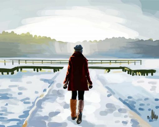 Woman In Snow Art Paint By Number