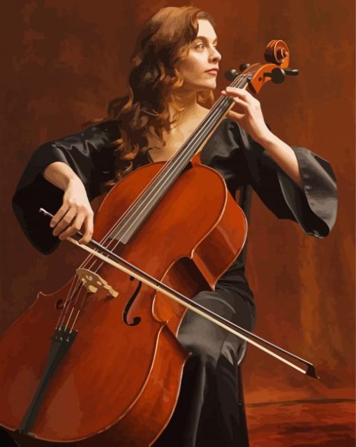 Woman Playing Cello Paint By Number