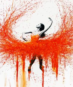 Abstract Fire Ballet Dancer Paint By Number