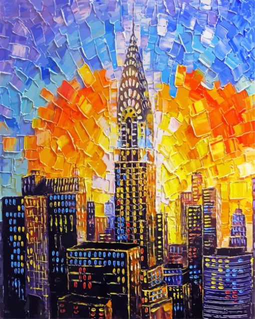 Abstract NY City Buildings Paint By Number