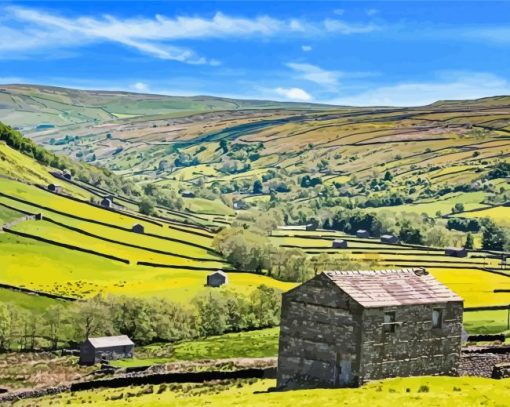 Aesthetic Yorkshire Dales National Park Paint By Number