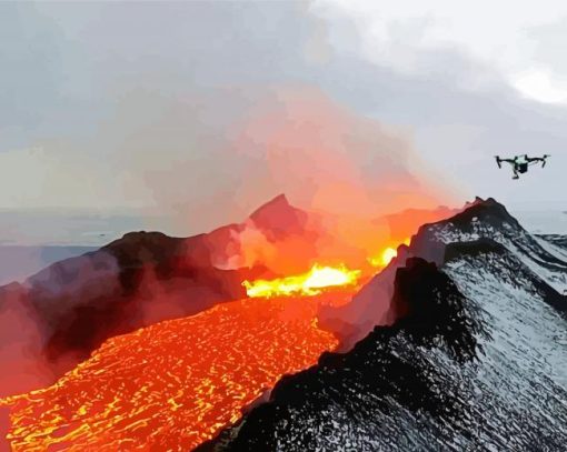 Aesthetic Sicily Volcano Italy Paint By Number