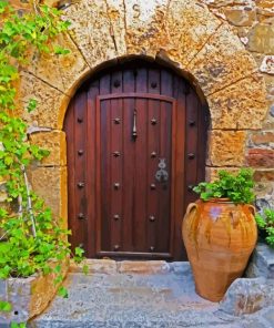 An Old Wooden Door Paint By Number