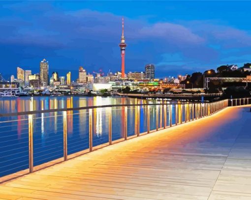 Auckland At Night Paint By Number