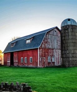 Barn With Silo Paint By Number