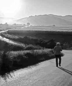 Black And White Lonely Road Paint By Number