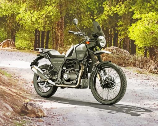 Black Himalayan Motorcycle Paint By Number