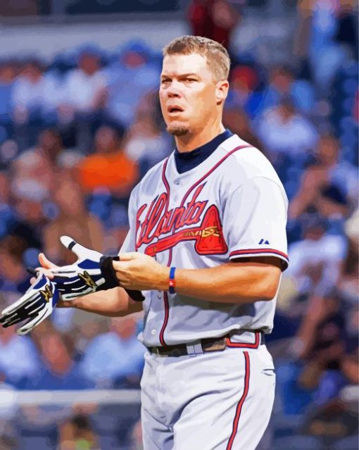 Chipper Jones Baseball Player Paint By Number