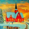 Christmas Church Winter Paint By Number