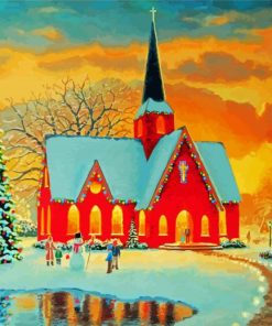 Christmas Church Winter Paint By Number