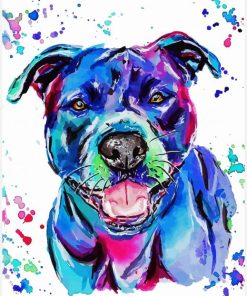 Colorful Staffy Dog Paint By Number