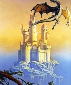 Dragon And Castle Art Paint By Number