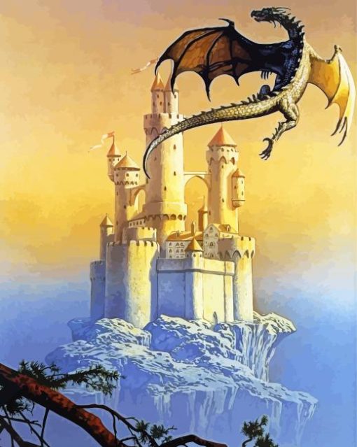 Dragon And Castle Art Paint By Number