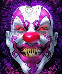 Evil Clown Smiling Paint By Number