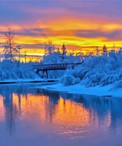 Fairbanks River In Winter Paint By Number