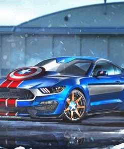 Captain America Ford Mustang GT350R Paint By Number