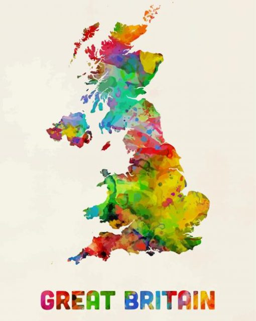 Great Britain Map Paint By Number