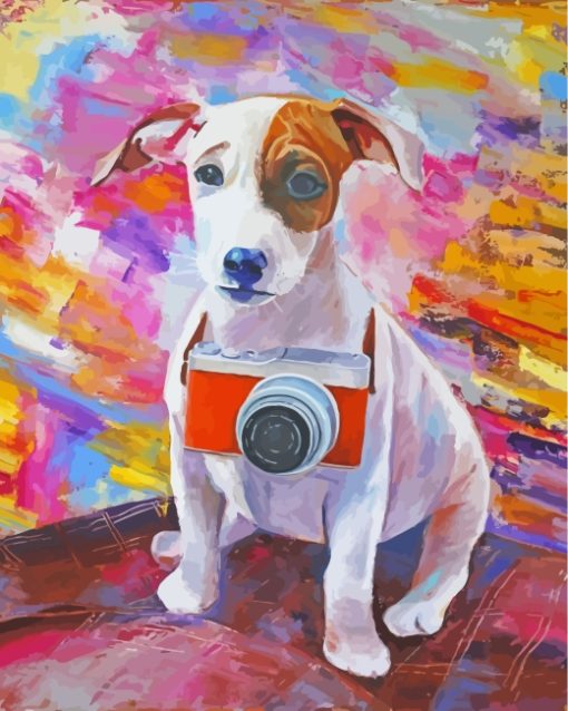 Jack Russell Terrier With Camera Art Paint By Number