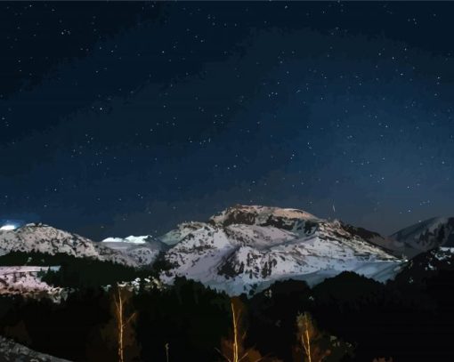 Mondovi Mountains At Night Paint By Number