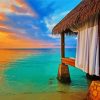 Montego Bay Jamaica Huts At Sunset Paint By Number