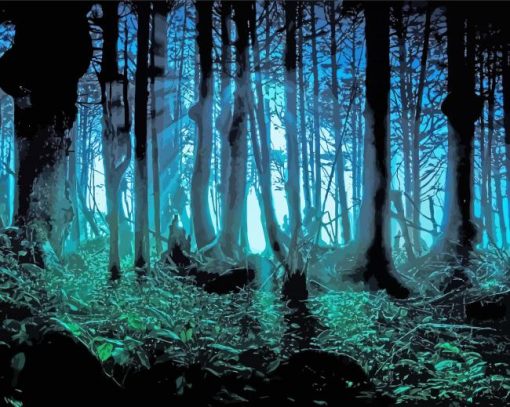 Mysterious Dark Forest Paint By Number