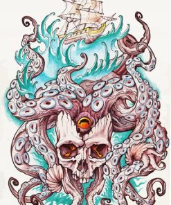 Octopus Skull Art Paint By Number