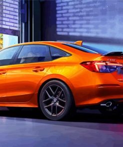 Orange Honda Civic Car Paint By Number