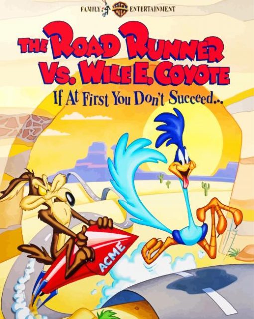 Roadrunner And Coyote Poster Paint By Number