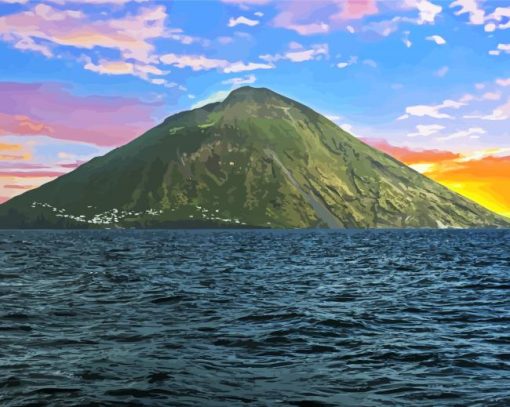 Stromboli Sicily Volcano Paint By Number