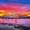 Sunrise Over Nubble Lighthouse Paint By Number