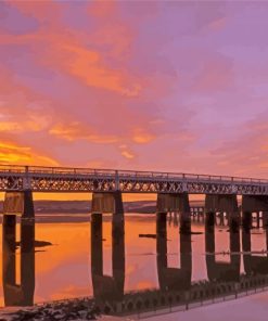 Tay Railway Bridge Dundee At Sunset Paint By Number