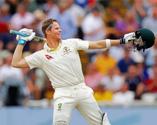 The Australian Cricketer Steve Smith Paint By Number