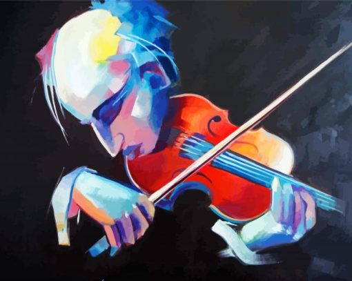 Abstract Violinist Man Paint By Number