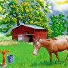 Barn And Horses Art Paint By Number