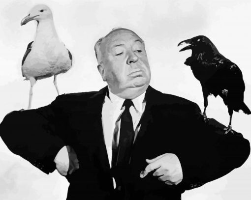 Black And White Alfred Hitchcock Paint By Number