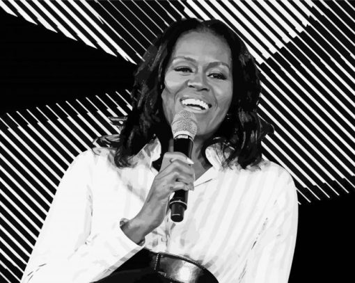 Black And White Michelle Obama Paint By Number