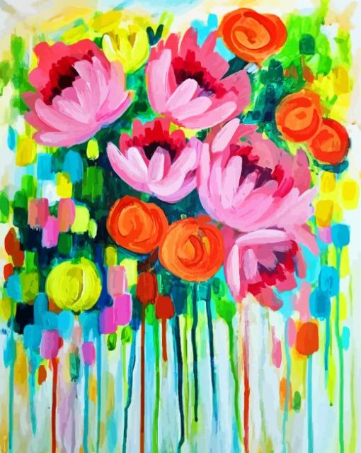 Colorful Abstract Flowers Paint By Number