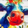 Colorful Flowers Cow Paint By Number