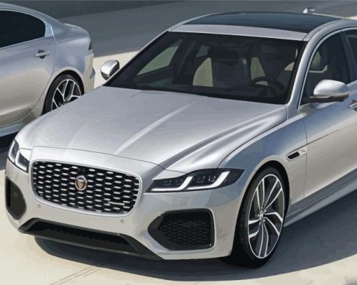 Grey Jaguar Xf Car Paint By Number